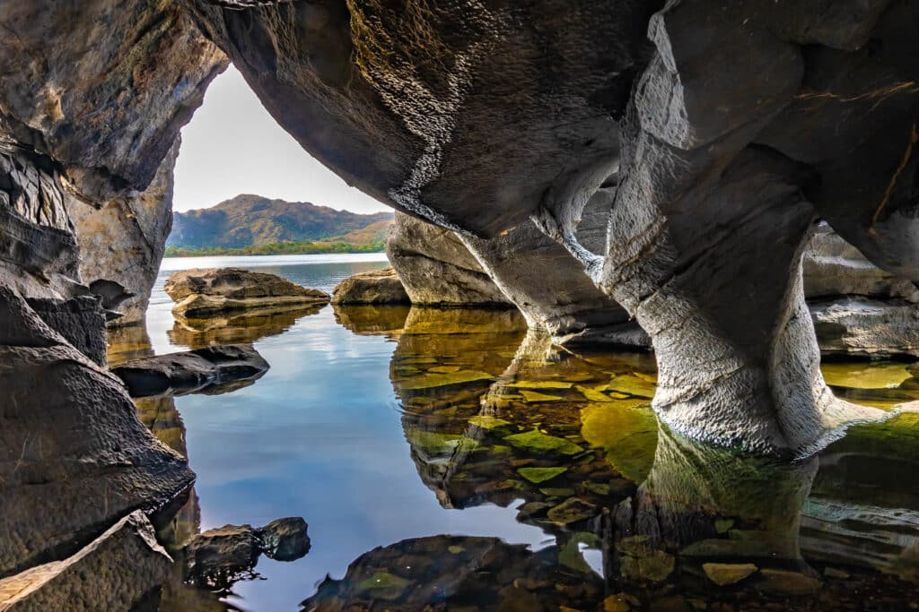 The Colleen Bawn Rock, Muckross Lake, Killarney National Park, County Kerry, Ireland.